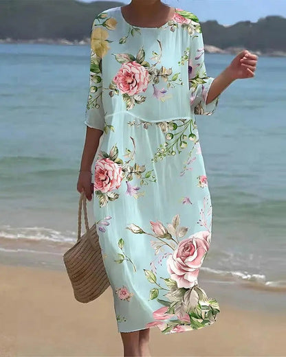 Pretty Women's Summer Floral Dress - Vossary