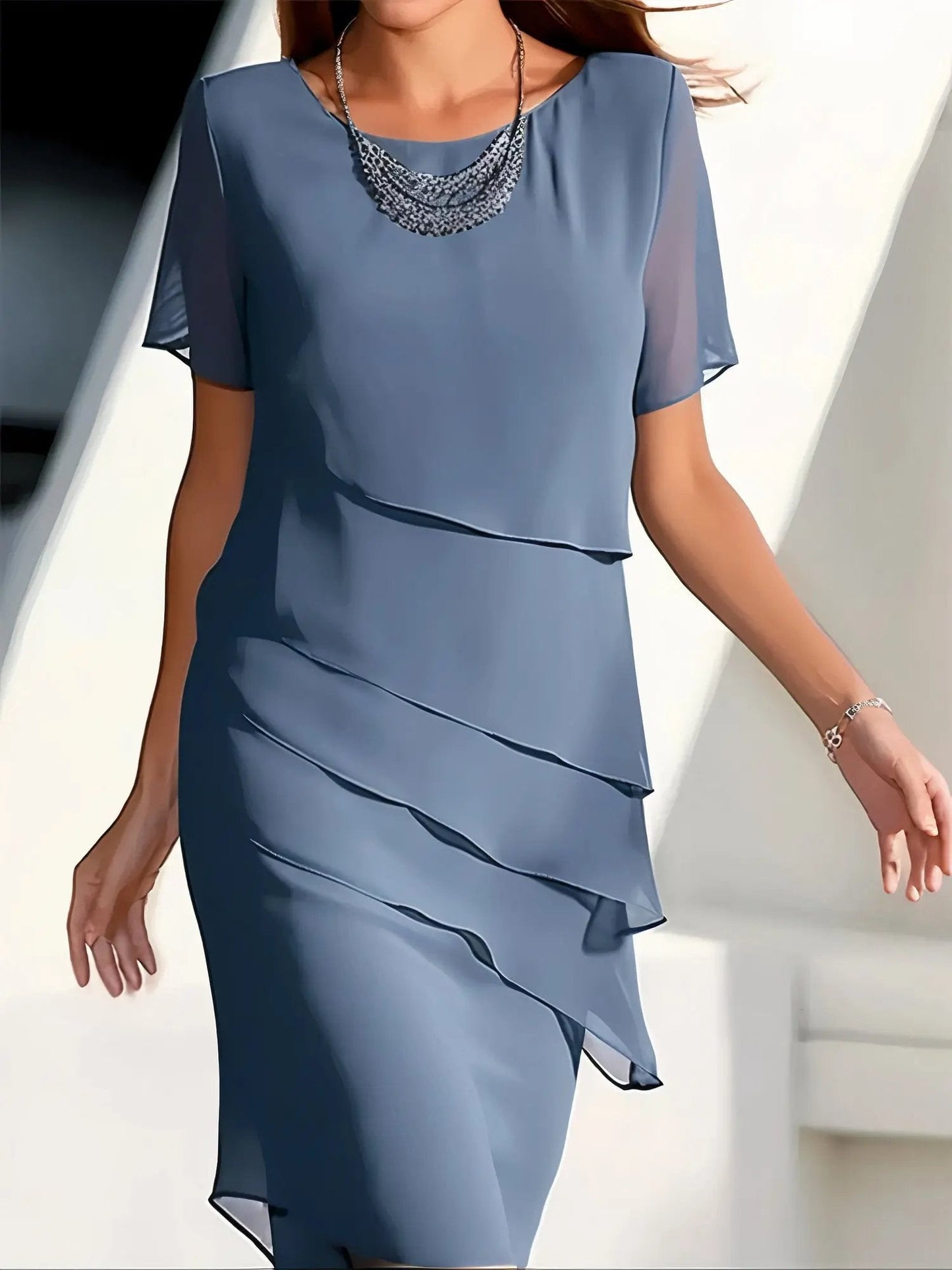 Lovely Layered Chiffon Dress for Women