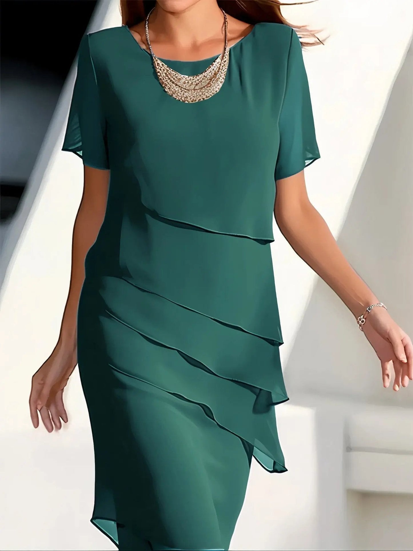 Lovely Layered Chiffon Dress for Women
