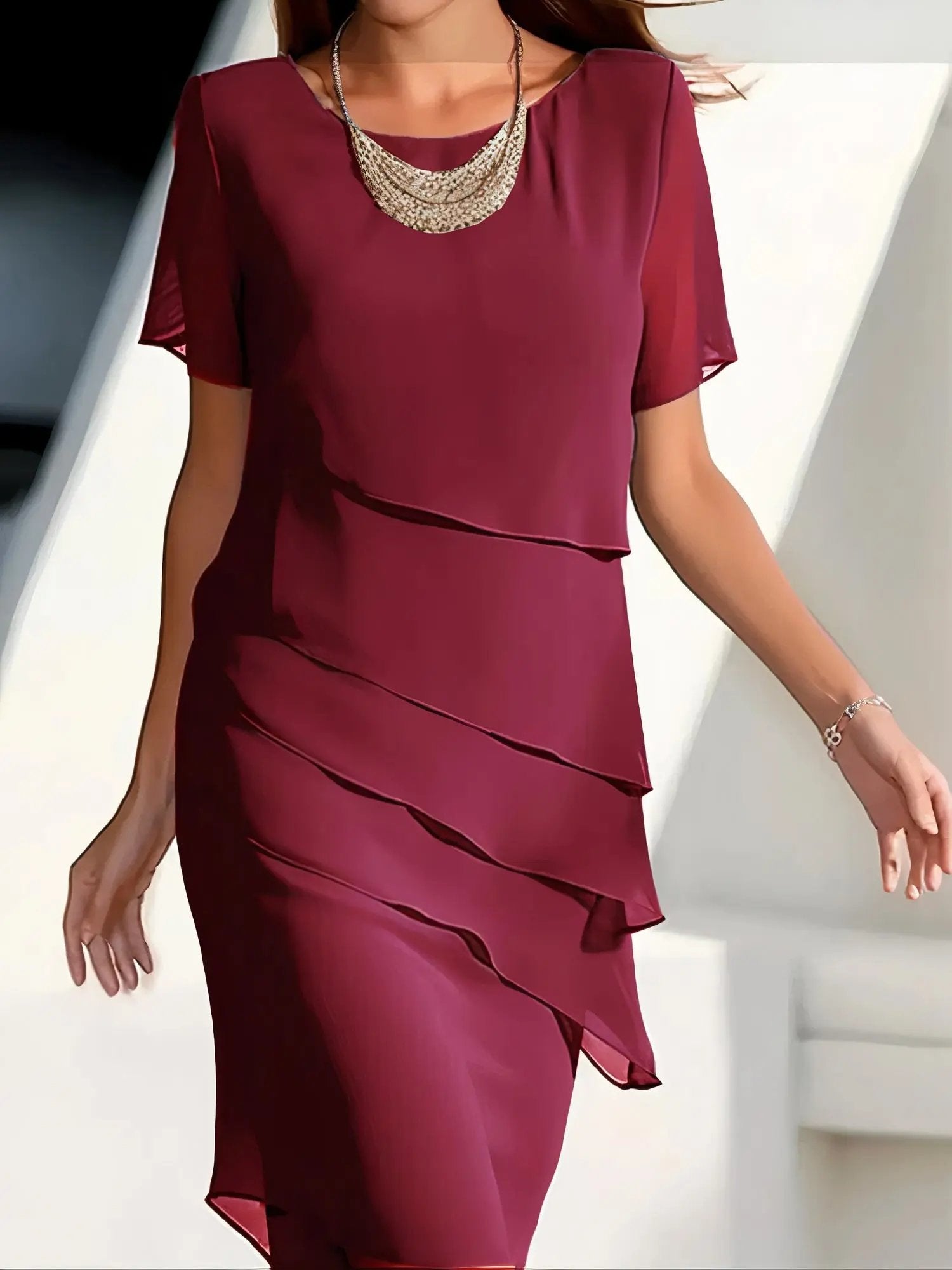 Lovely Layered Chiffon Dress for Women - EasyApparels