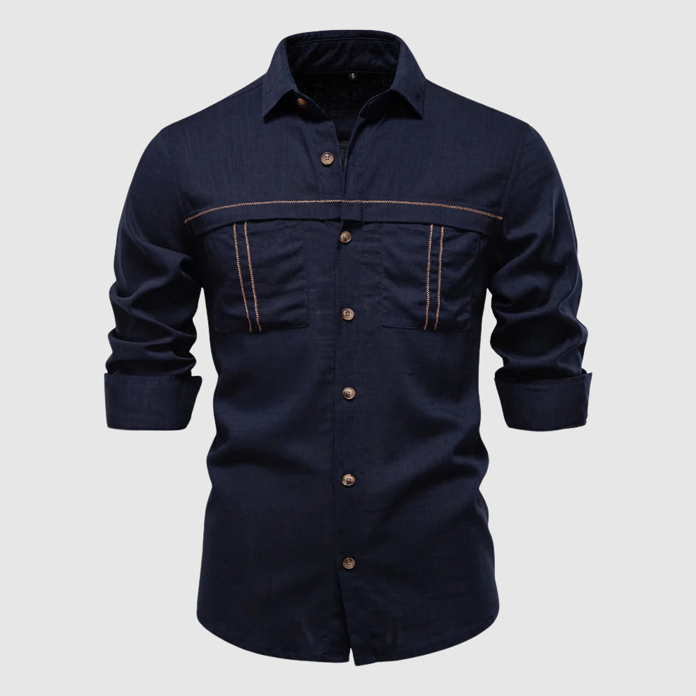 Classic French Style Linen Shirt - EasyApparels