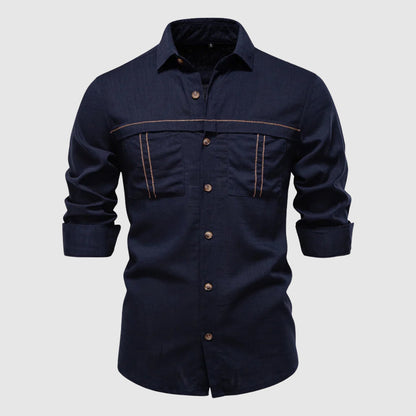 Classic French Style Linen Shirt - EasyApparels