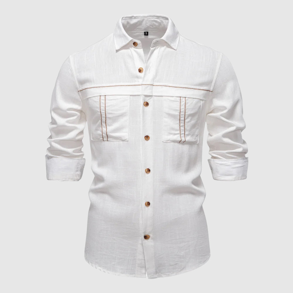 Classic French Style Linen Shirt