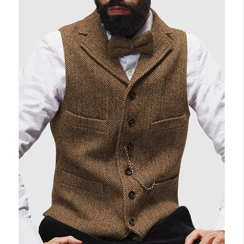 Slim Fit Men's Wool Vest - EasyApparels