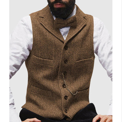 Slim Fit Men's Wool Vest - EasyApparels