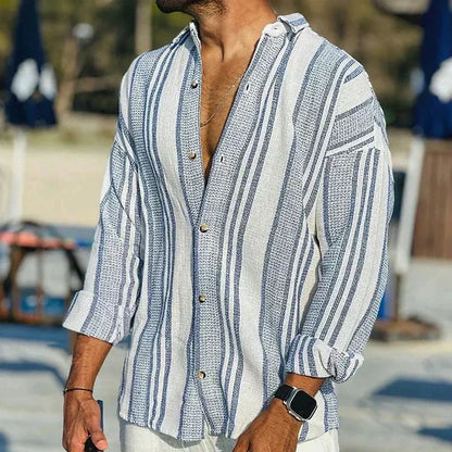 Classic Men's Vertical Stripe Tee Shirt
