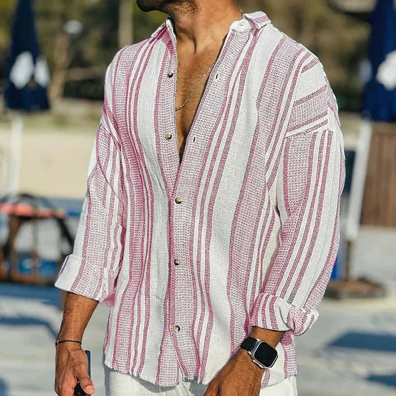Classic Men's Vertical Stripe Tee Shirt