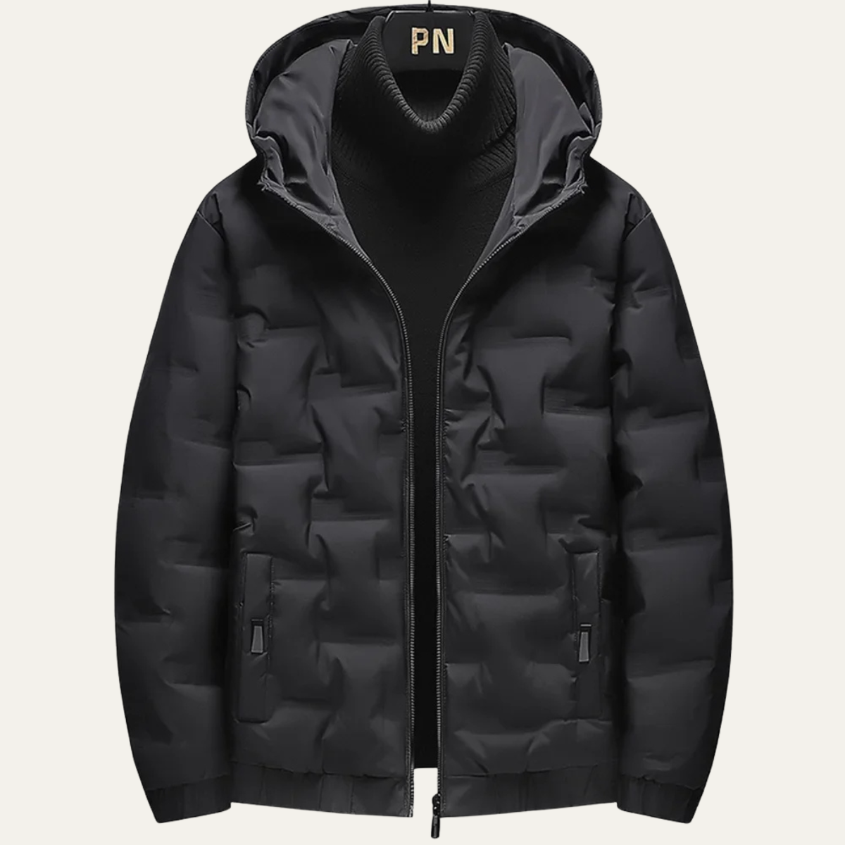 Men's Waterproof Insulated Ski Jacket Black Parka