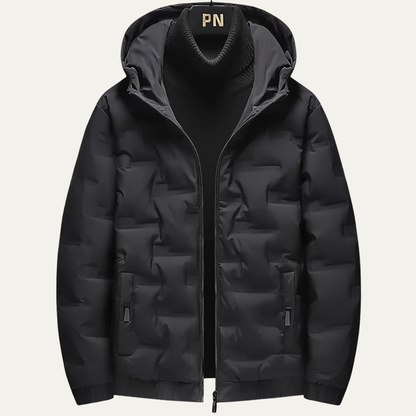 Men's Waterproof Insulated Ski Jacket Black Parka