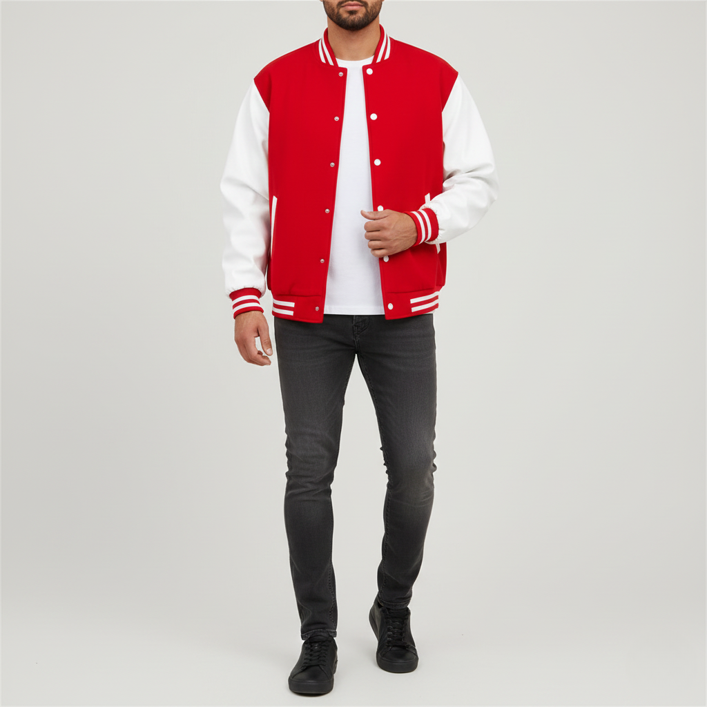 Casual Uomo Varsity Style Jacket with Buttons