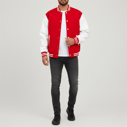 Casual Uomo Varsity Style Jacket with Buttons