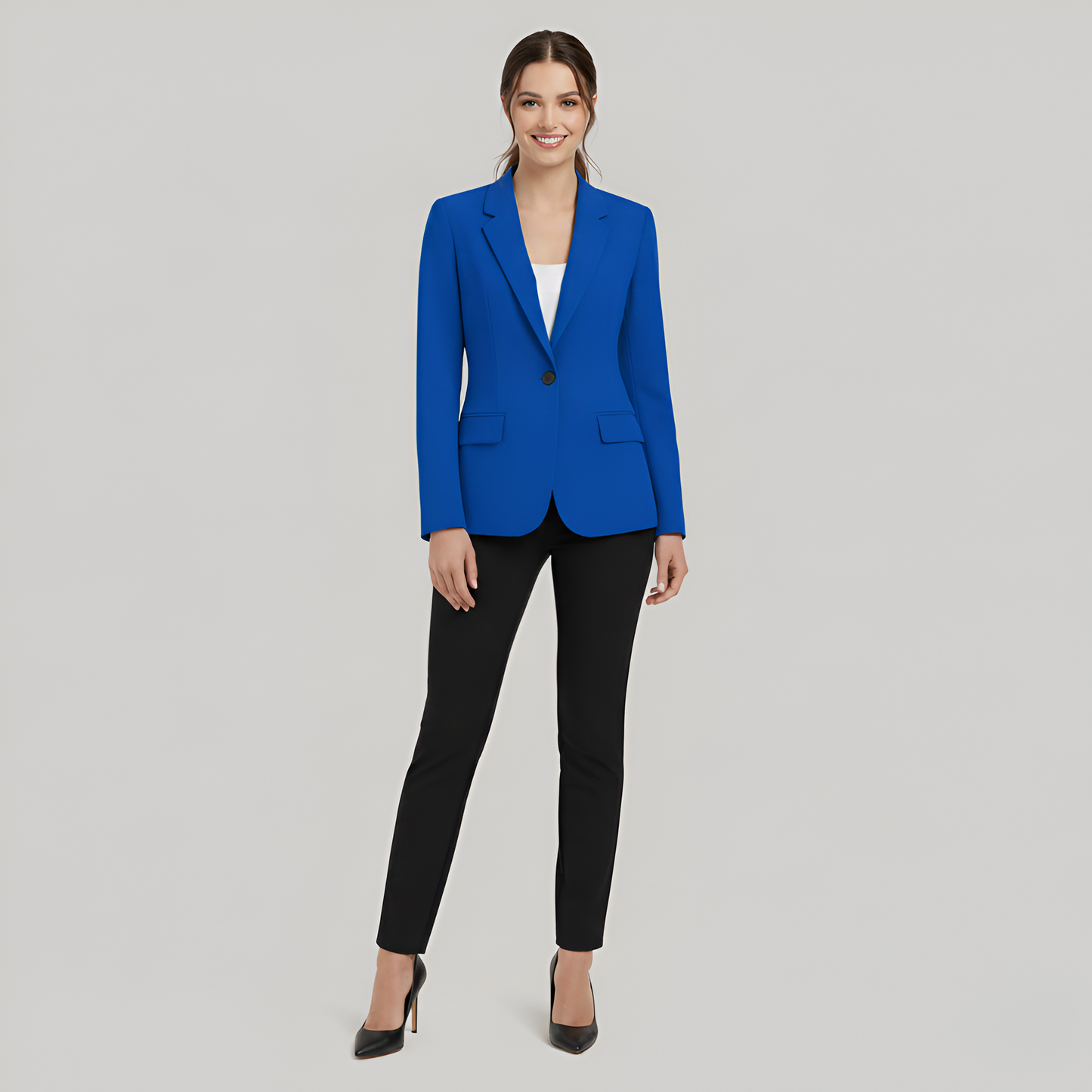 Stylish Women's One Button Tailored Blazer - EasyApparels