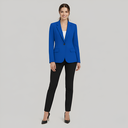 Stylish Women's One Button Tailored Blazer - EasyApparels