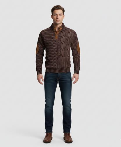Warm Knitted Men's High Neck Sweater