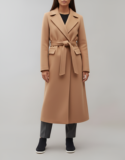 Classic Women's Long Belted Trench Coat