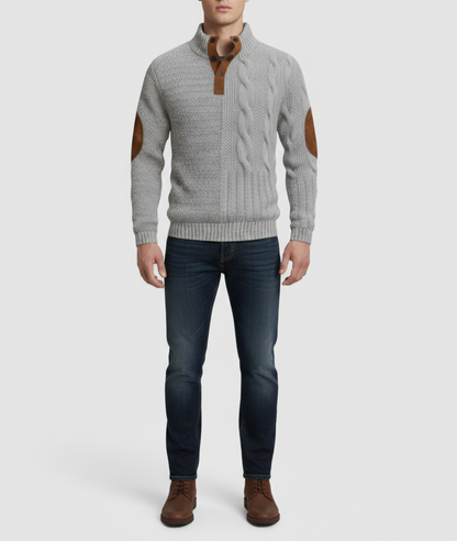 Warm Knitted Men's High Neck Sweater