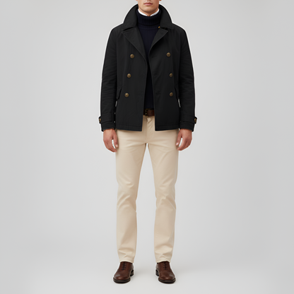 Stylish Men's Double Breasted Short Winter Coat
