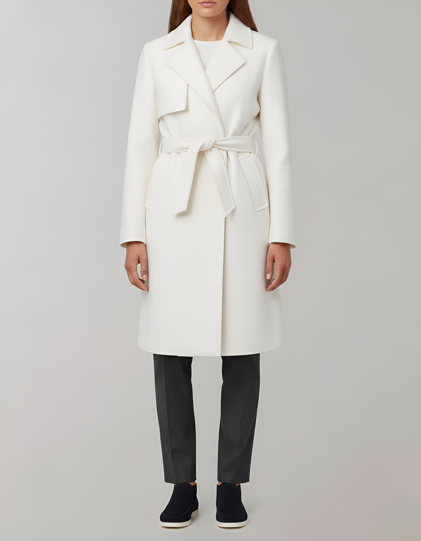 Classic Women's Long Belted Trench Coat