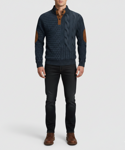 Warm Knitted Men's High Neck Sweater