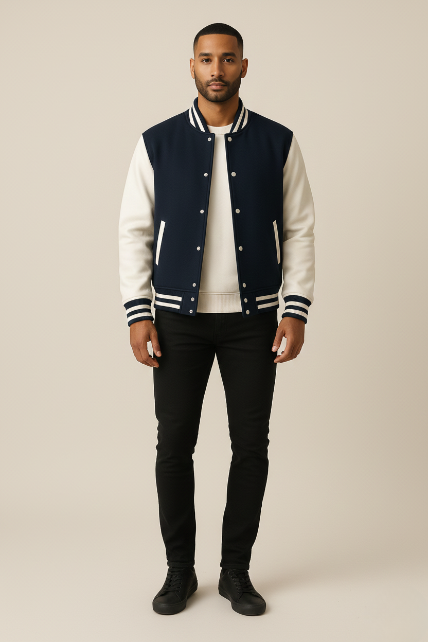 Casual Uomo Varsity Style Jacket with Buttons