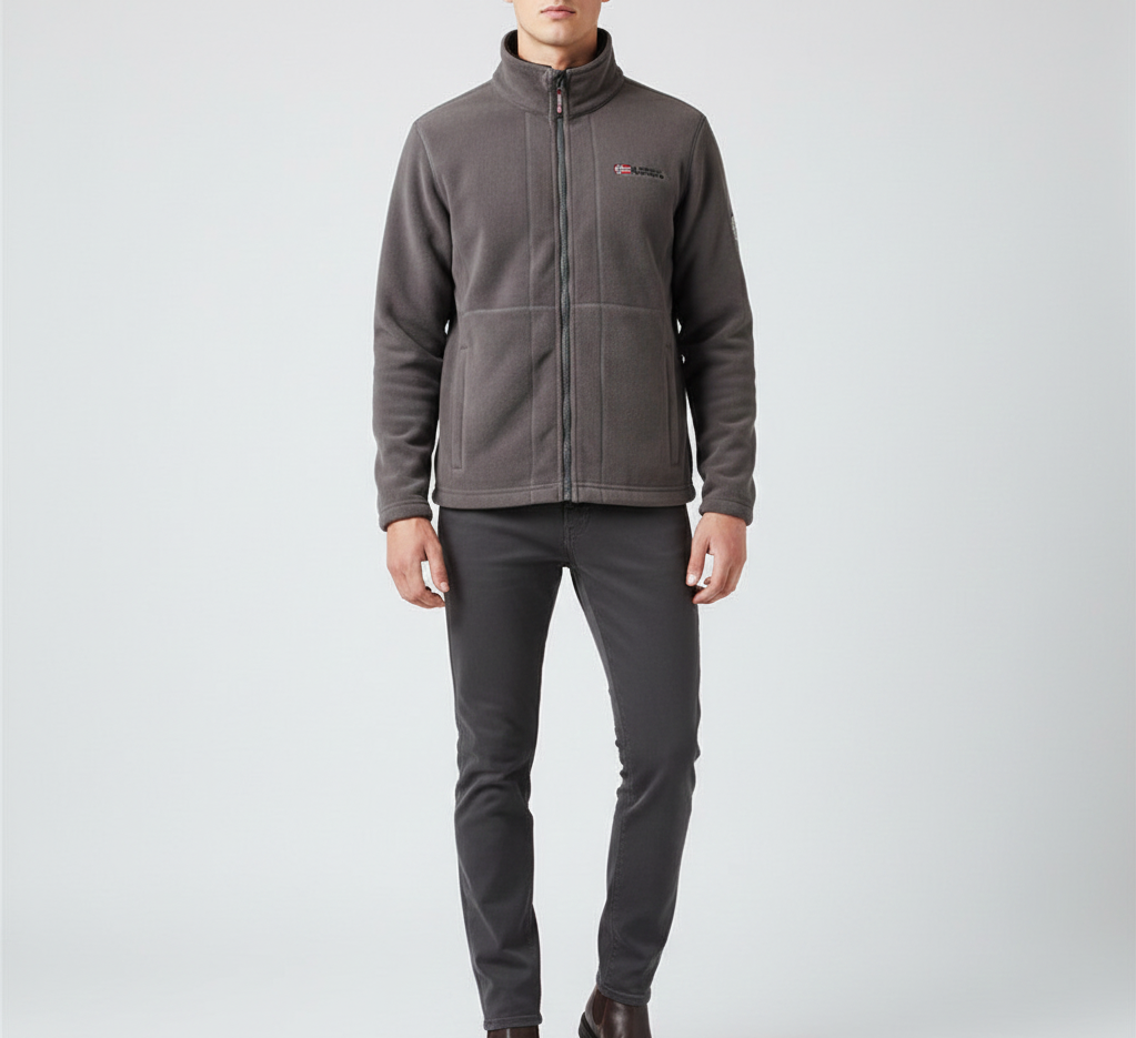Warm Waterproof Mens Pile Jacket Zip Up