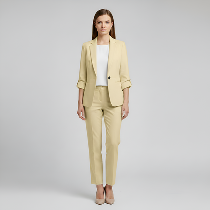 Elegante Donna Completo Abito con Giacca e Pantaloni