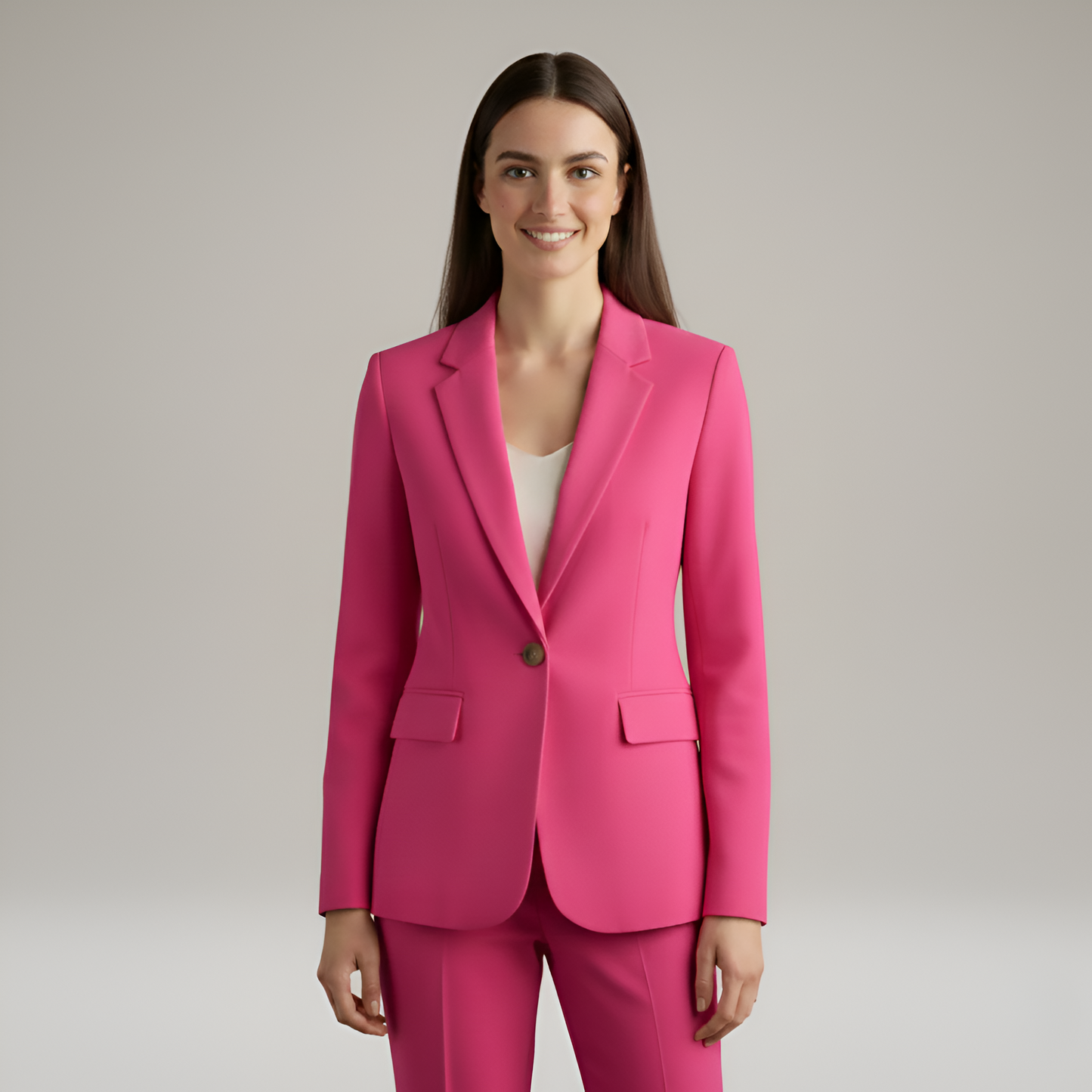 Stylish Women's One Button Tailored Blazer