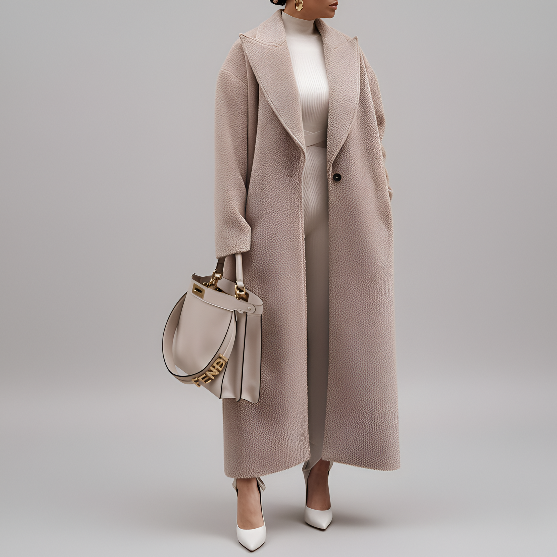 Warm Wool Blend Women's Long Coat - EasyApparels