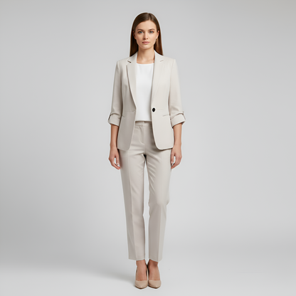 Elegante Donna Completo Abito con Giacca e Pantaloni