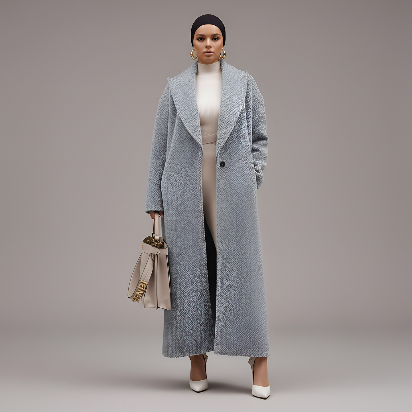 Warm Wool Blend Women's Long Coat