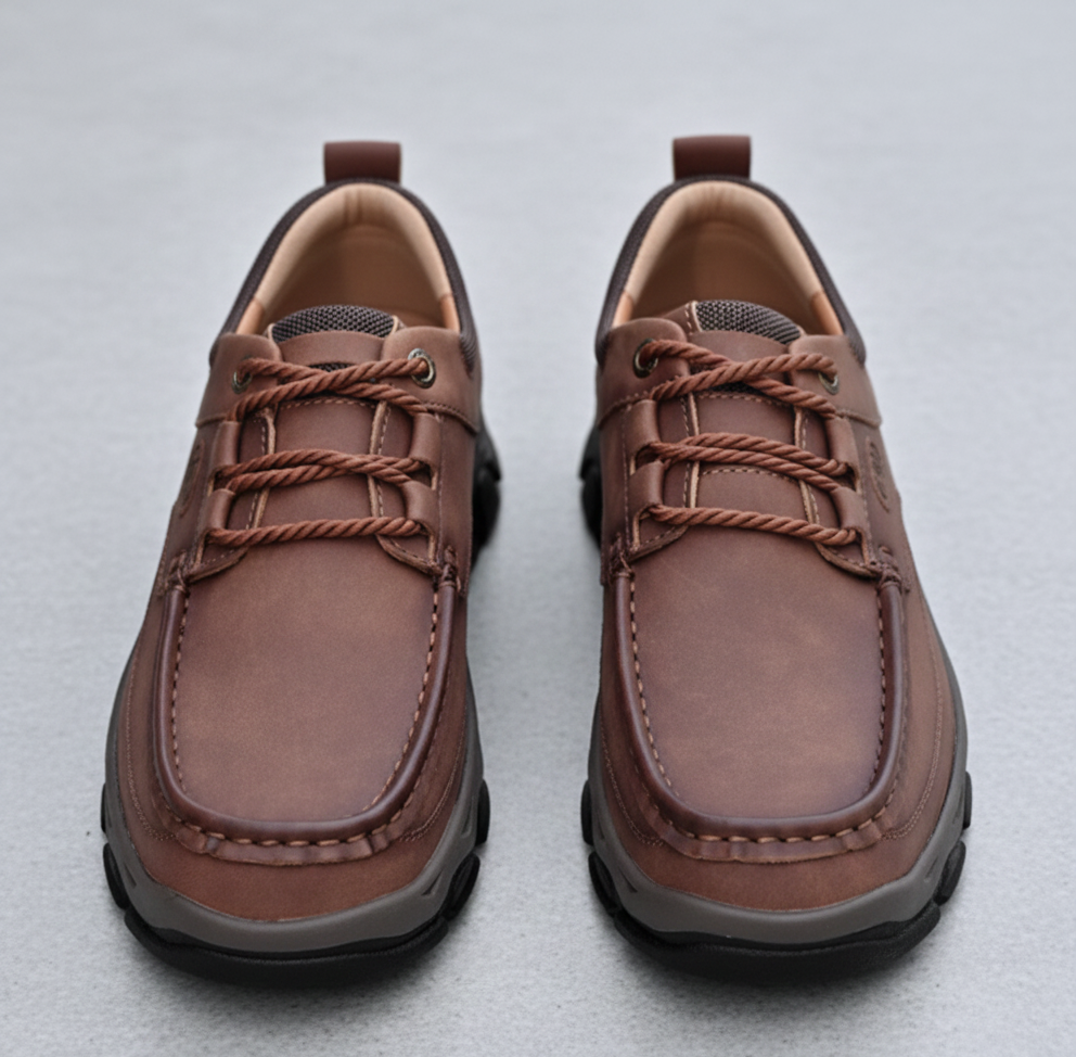 Comfortable Mens Leather Slip Resistant Loafers - EasyApparels