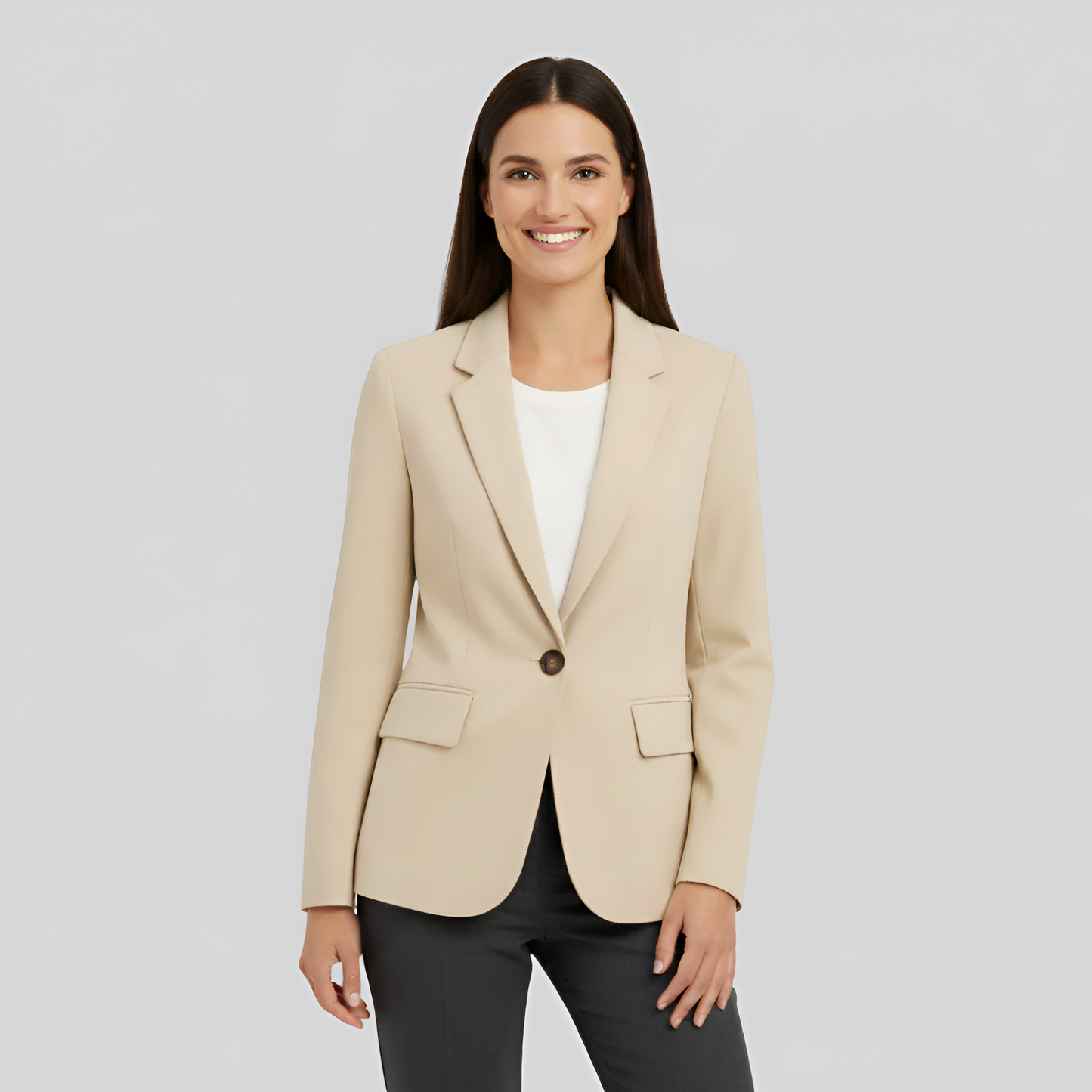 Stylish Women's One Button Tailored Blazer