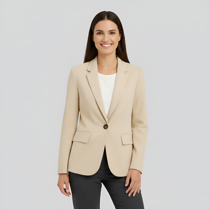 Stylish Women's One Button Tailored Blazer