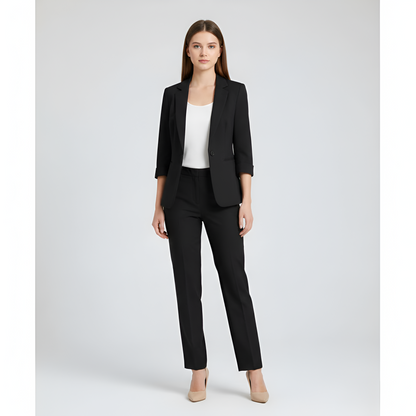 Elegante Donna Completo Abito con Giacca e Pantaloni