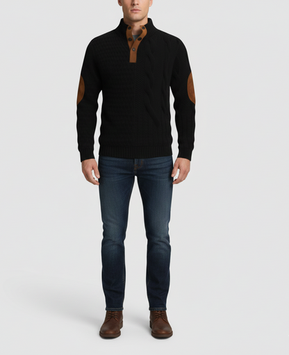 Warm Knitted Men's High Neck Sweater