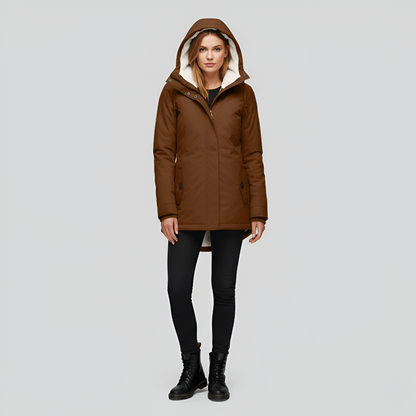 Donna Parka Invernale Foderata Calda con Cappuccio