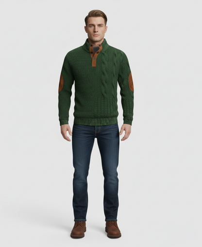 Warm Knitted Men's High Neck Sweater