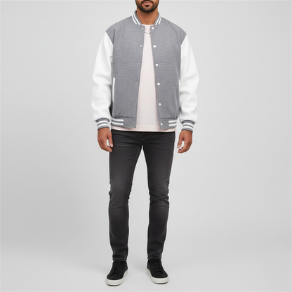 Casual Uomo Varsity Style Jacket with Buttons