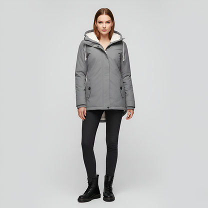 Donna Parka Invernale Foderata Calda con Cappuccio