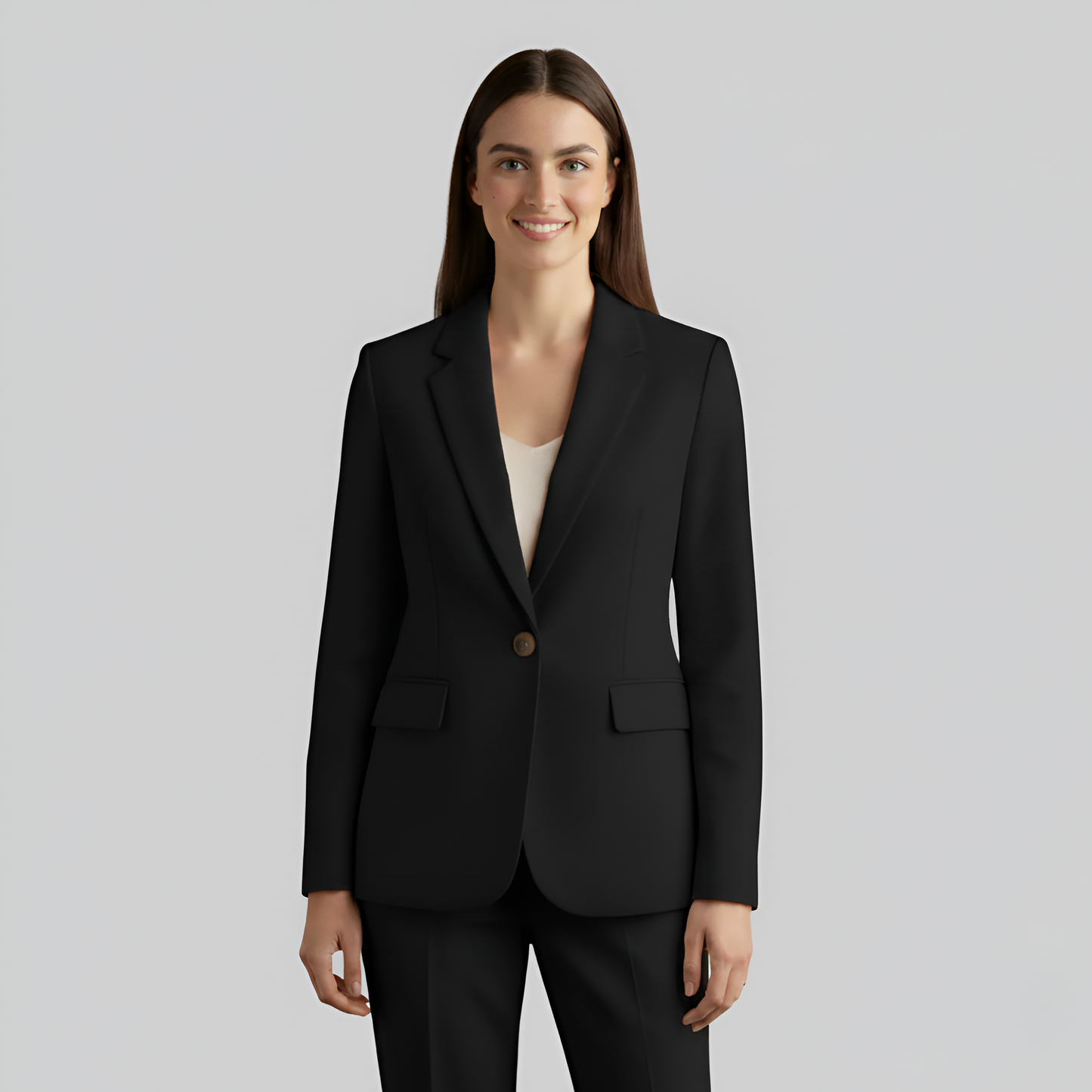 Stylish Women's One Button Tailored Blazer