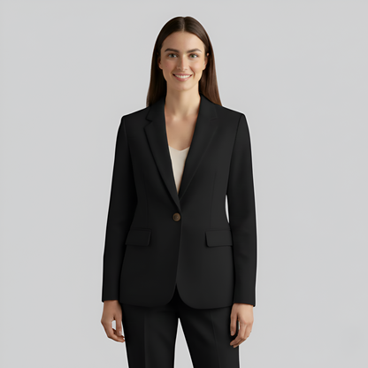 Stylish Women's One Button Tailored Blazer