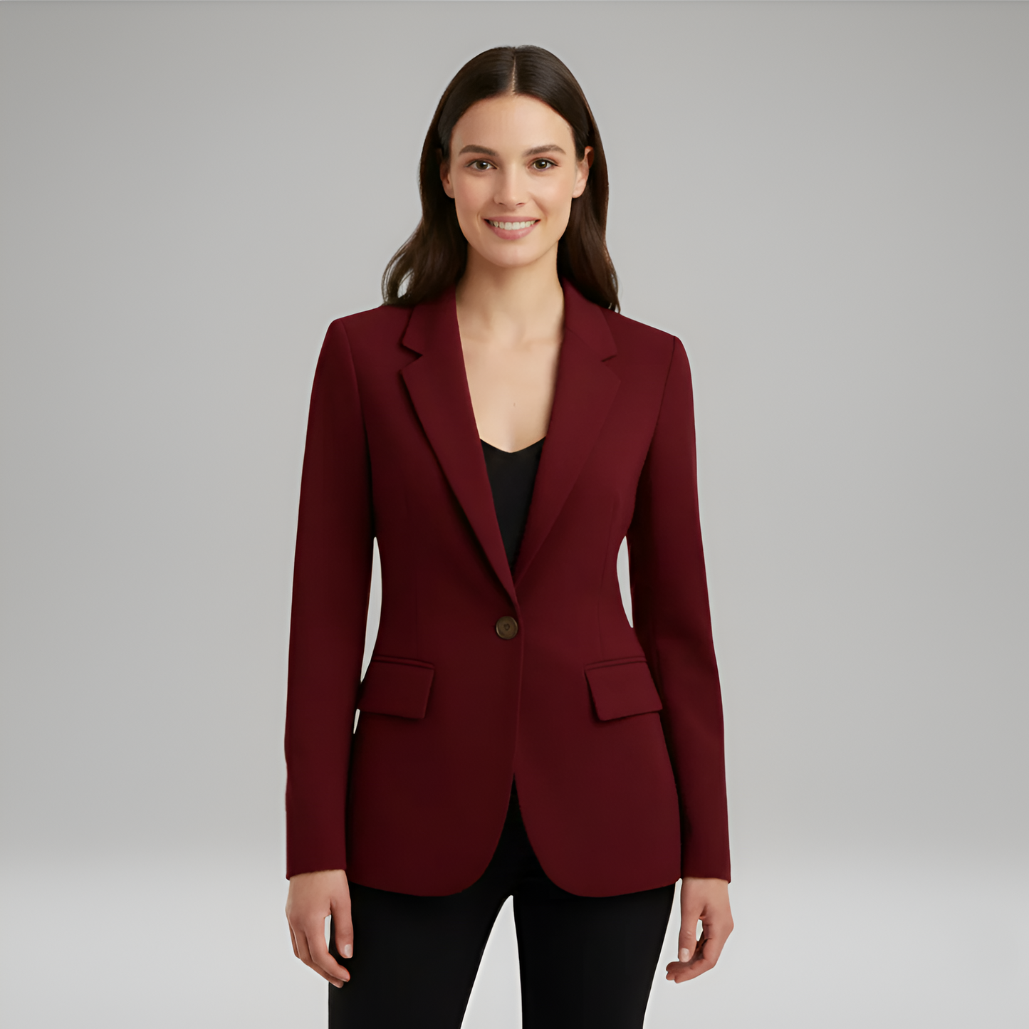 Stylish Women's One Button Tailored Blazer