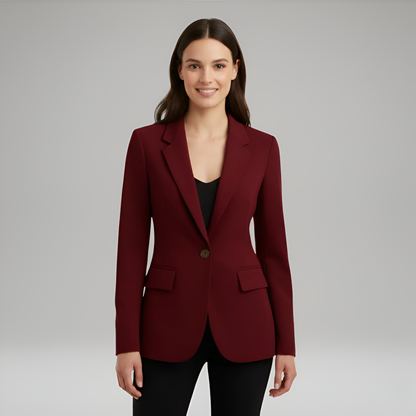 Stylish Women's One Button Tailored Blazer