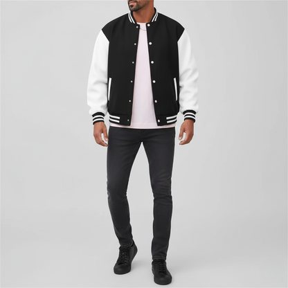 Casual Uomo Varsity Style Jacket with Buttons