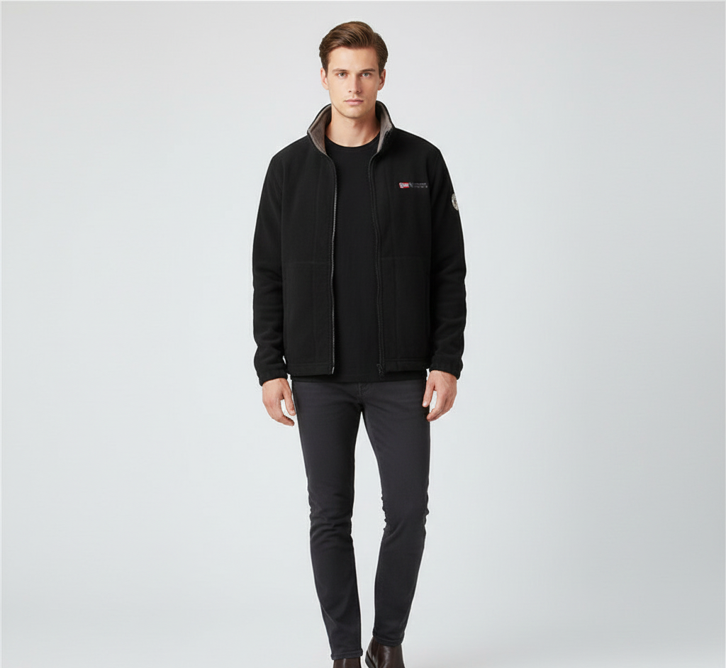 Warm Waterproof Mens Pile Jacket Zip Up