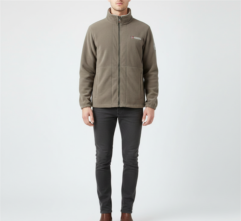 Warm Waterproof Mens Pile Jacket Zip Up