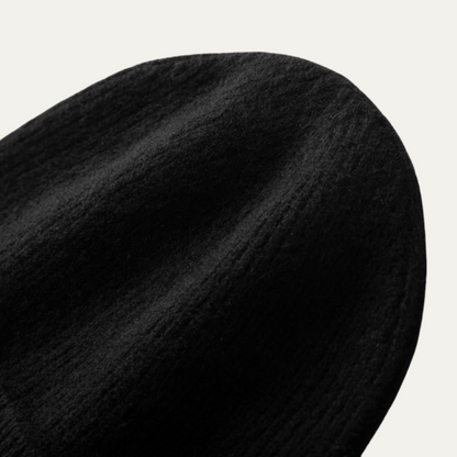 Warm Mens Ribbed Cashmere Winter Hat