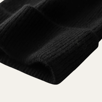 Warm Mens Ribbed Cashmere Winter Hat
