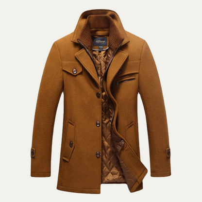 Warm Wool Blend Mens Winter Smart Coat - Vossary