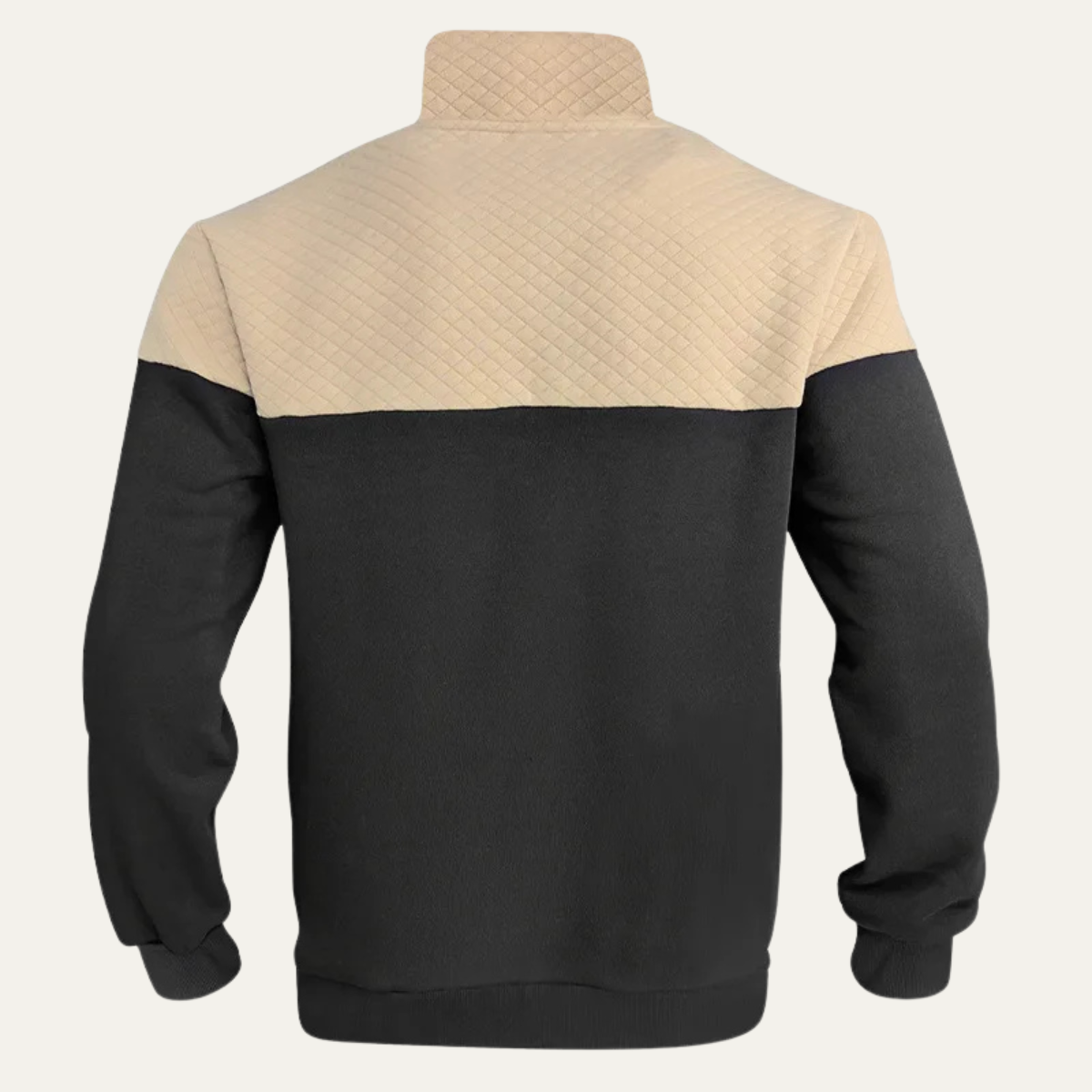 Men's Quilted Colorblock Zip Up Sweater